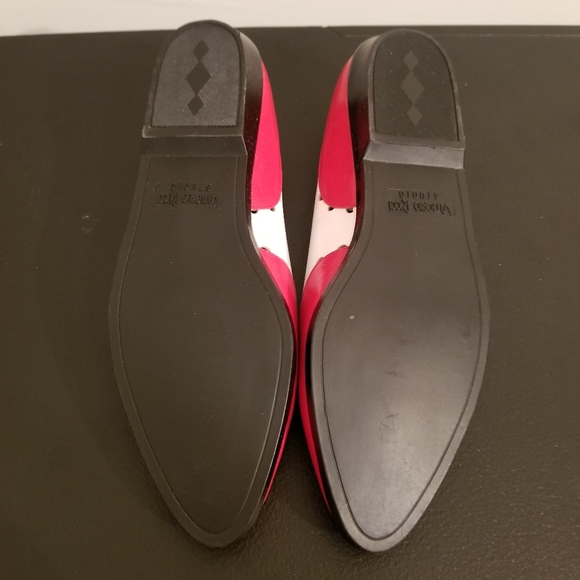 VITTORIO RICCI VINTAGE FLATS RED WHITE LEATHER CUT OUT 80S LOW HEELS COMFY RETRO - Picture 6 of 7